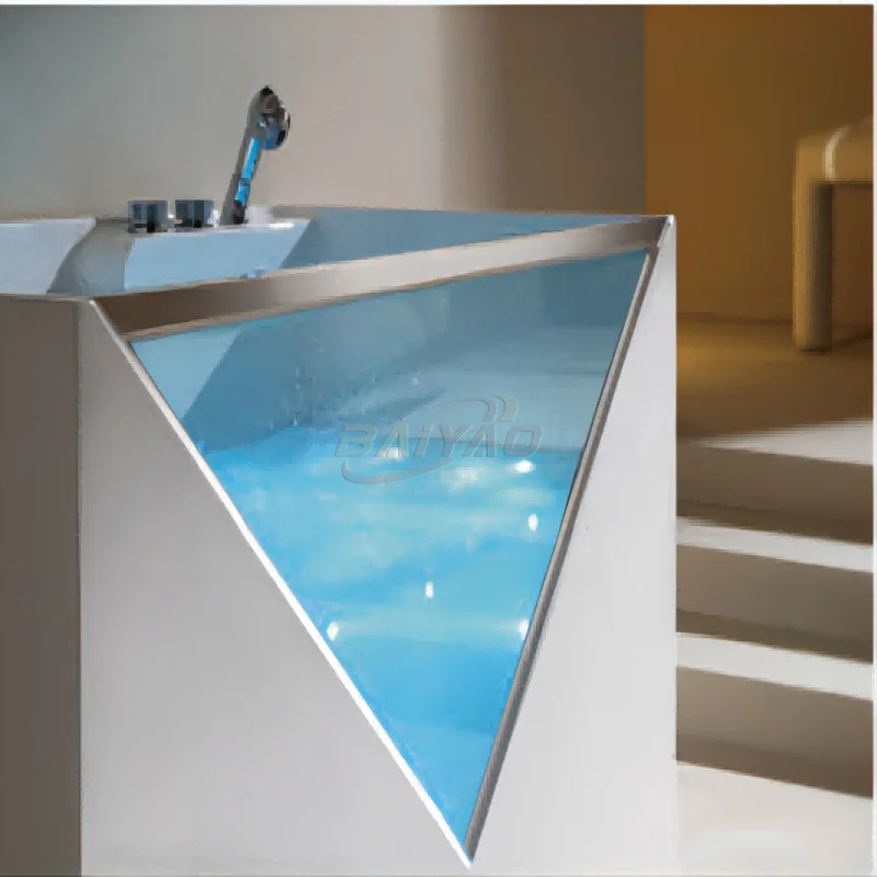 Nowoczesna Akrylowa Wanna Spa z Masażem, Podświetleniem LED, Furtkami Surfingowymi, Hydromasażem, Jacuzzi do Wanny, Wewnętrzna Szklana Jacuzzi dla Dwóch Osób