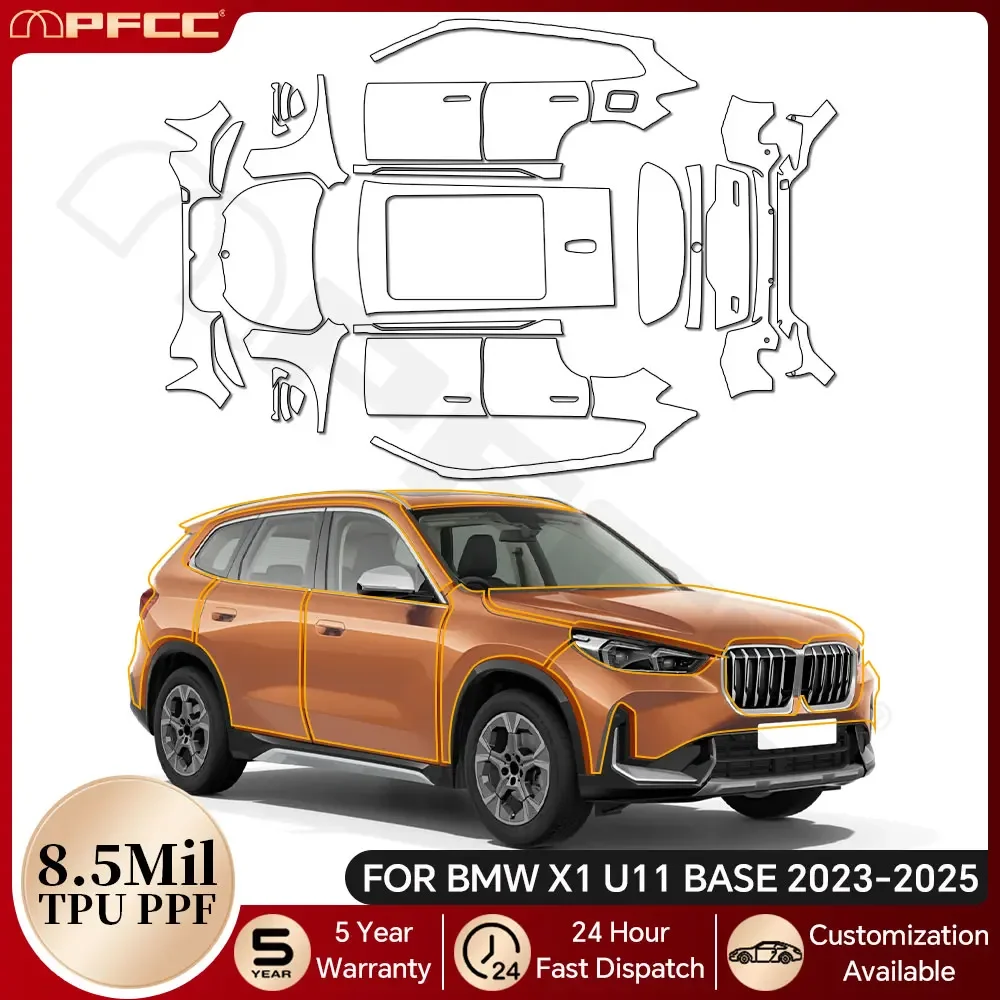 

For BMW X1 U11 Base 2023-2025 TPU Paint Protection Film Car Body Anti-Scratch Clear Bra Pre-cut PPF Resistant Repairable Cover