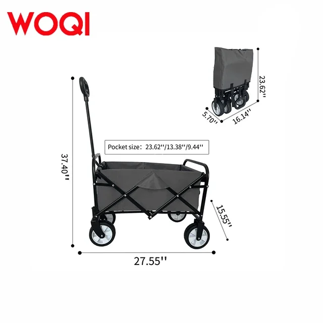 china factory 4-Wheel mini Wagon Outdoor Collapsible Metal Frame Folded Beach Cart with Multipurpose Use OEM Customizable