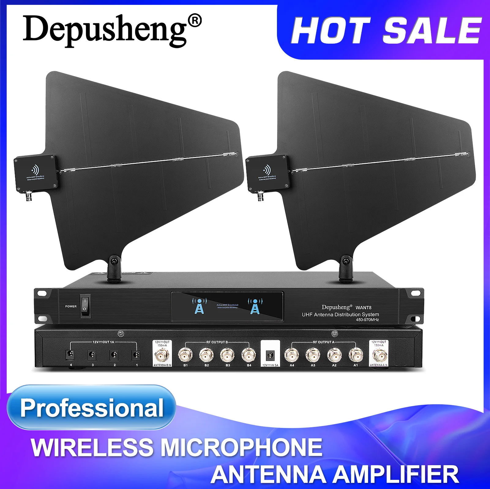 

Depusheng WANT8 Antenna Signal Booster for Wireless Microphone–Improved Reception, Ideal for Campus Broadcast&Stage Performance