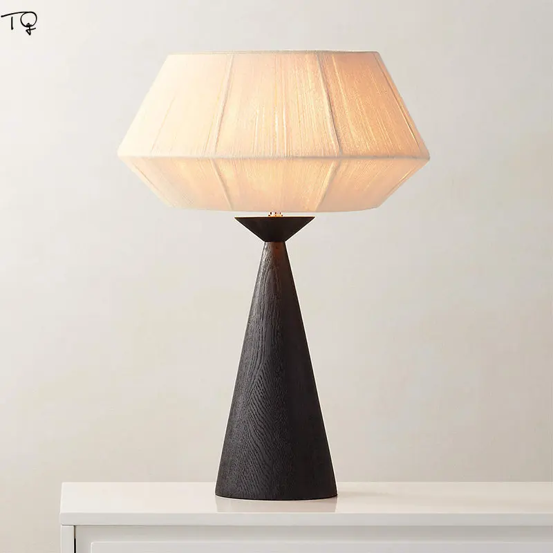 Japanese Designer Minimalist Solid Wood Table Lamp for Living/model Room Decoration Bedroom Bedside Hotel Exhibition Hall Study