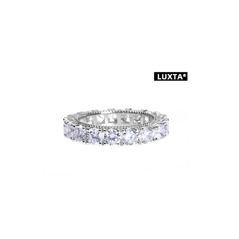 

Luxta Pure Silver Ring with Gold Plating round Diamond for Men Zirconia Hip Hop Style Fashionable And Elegant Jewelry