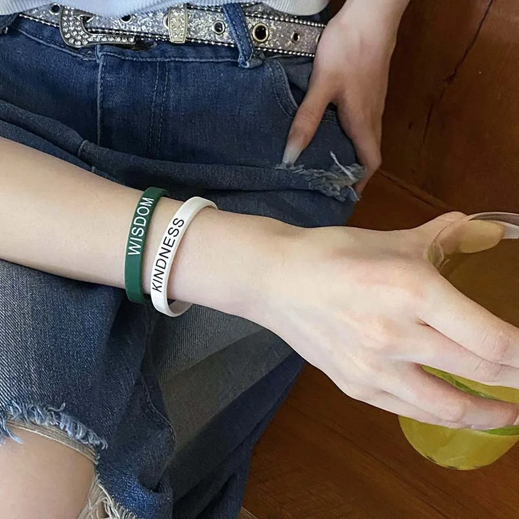 Sport Wristband Clean Unisex Bracelet Motivational Bracelet Motivational Silicone Bracelet For School Days Social Gatherings