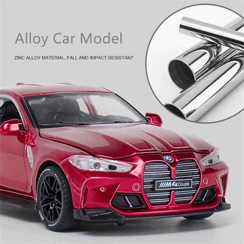 M4 쿠페 합금 스포츠카 1:32 모델 다이캐스트 및 장난감 차량 금속 장난감 자동차 모델 사운드 라이트 시뮬레이션 컬렉션 선물