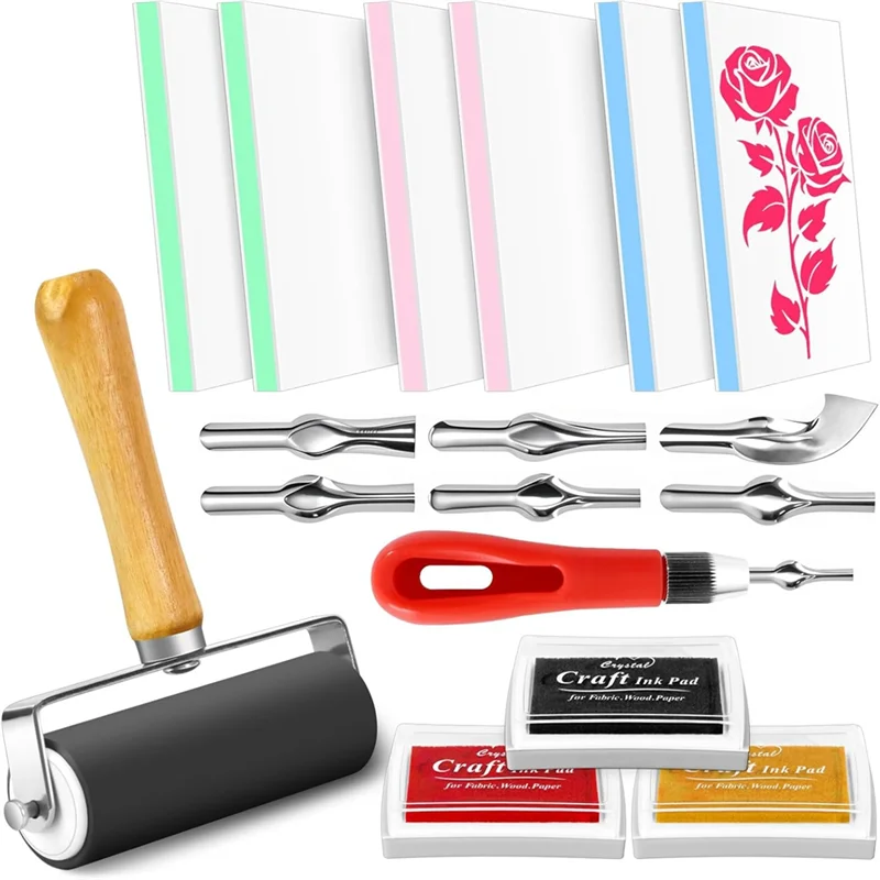 【Limited Time Offer】Linoleum Block Stamp Making Kit , 6Pcs 4