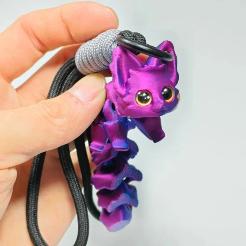 ثلاثية الأبعاد مطبوعة لطيف الثعلب عمل أرقام اللعب متعددة المفاصل المنقولة محاكاة عيون معلقة حبل غرفة اكسسوارات الديكور هدايا الاطفال