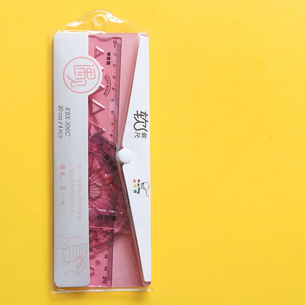 

4pcs Rulers Set Stationery Kids School Rulers Clear Thickened 20Cm Measuring Tool For Student Boys Girls Red Blue Transparent