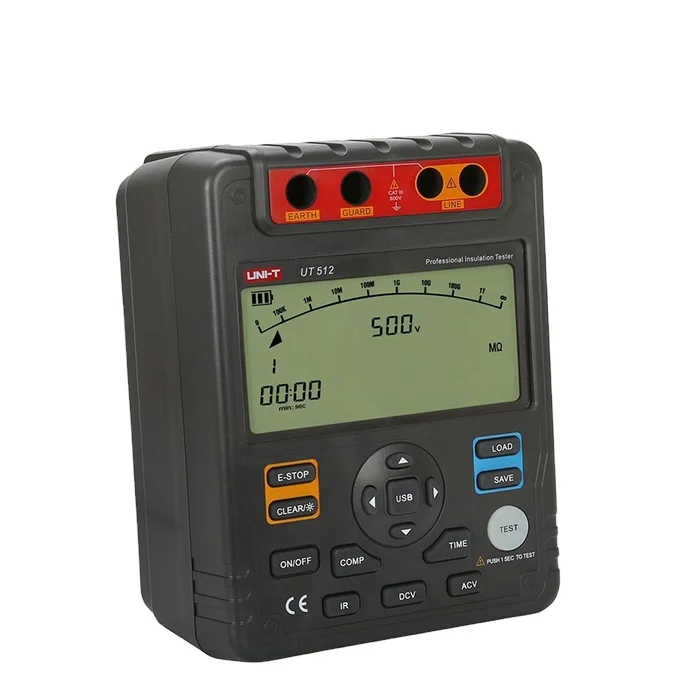 

Ut512 2500V Low Ohm Ohmmeter Voltmeter Auto Ranging Digital Insulation Resistance Tester