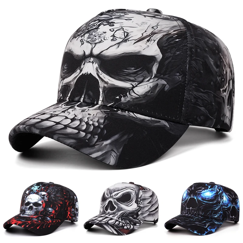 2026 Fashion New Baseball Hat Printed Skeleton Hip Hop Skateboarding Hat Outdoor Daily Commuting Decoration Sunshade Hat Unisex