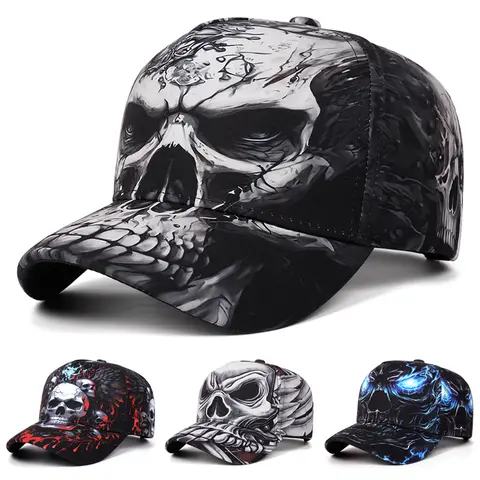2026 Fashion New Baseball Hat Printed Skeleton Hip Hop Skateboarding Hat Outdoor Daily Commuting Decoration Sunshade Hat Unisex