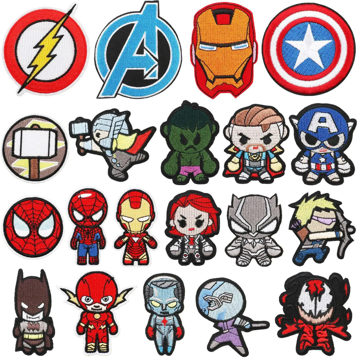 

Animated Film Spiders-Man Heroes Series Cloth Stickers Cartoon Iron Man Embroidery Kids Garment DIY Sewing Ironing Patches Decor