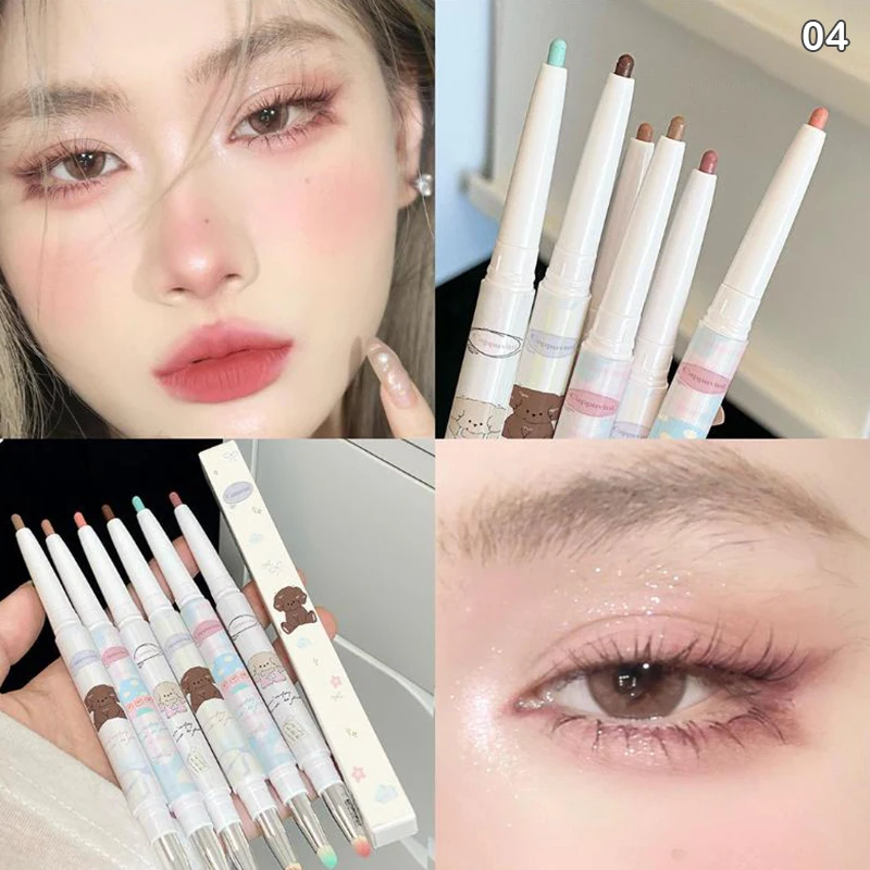 Lápiz Delineador de ojos resistente al agua, Gel delineador de ojos nacarado Cappuvini con mezcla de pinceles, té suave y sedoso, marrón, gusano de seda tumbado