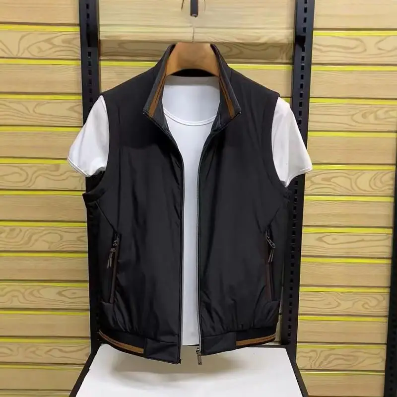 

Casual Svel Stand Collar Jaet Vest Men's Spring Autumn New Faion Busin Sle Youth ular Slim Fit Bal Vest