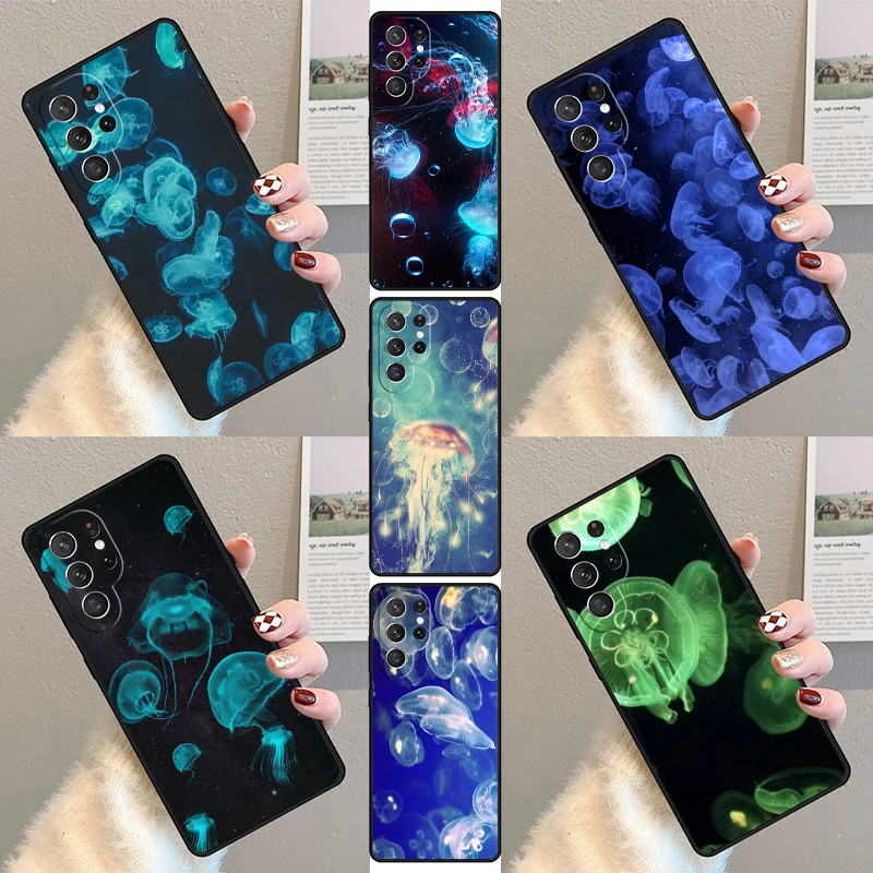 

jellyfish Phone Case For Samsung Galaxy S25 S23 S30 S21 S20 FE S24 S22 Ultra Note 10 20 Plus Silicone Cover lite
