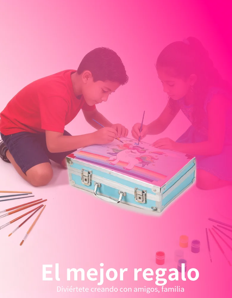 مجموعة Iruibo Art للأطفال 145 قطعة مع علبة يونيكورن مجموعة رسم كاملة مع أقلام رصاص ملونة وأقلام تلوين وألوان مائية وإكسسوارات هدية إبداعية #3