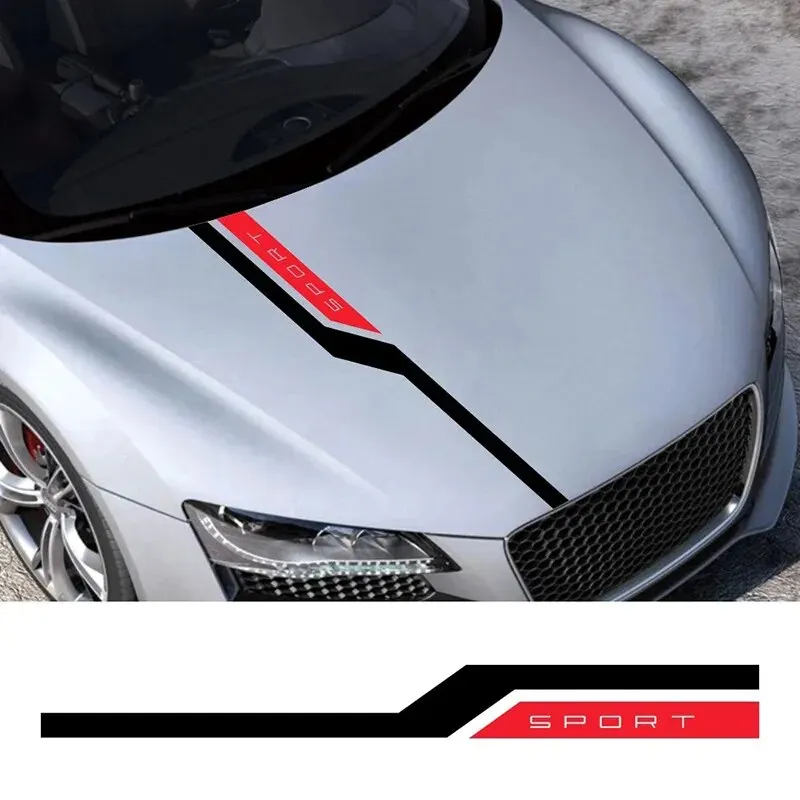 

100cm Car Hood Bonnet Sticker Car Sticker Non Fading For Audi BMW Nissan Toyota Jeep Hyundai Sport Auto Decor Decal Universal