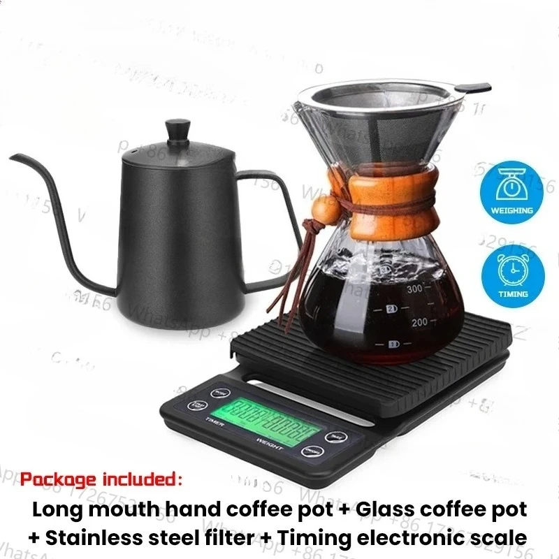 

HiBREW 400ML Classic Glass Coffee Pot Wooden Handle Heat Resistant Pour Over Coffee Maker Manual Coffeemaker Hand Dripper