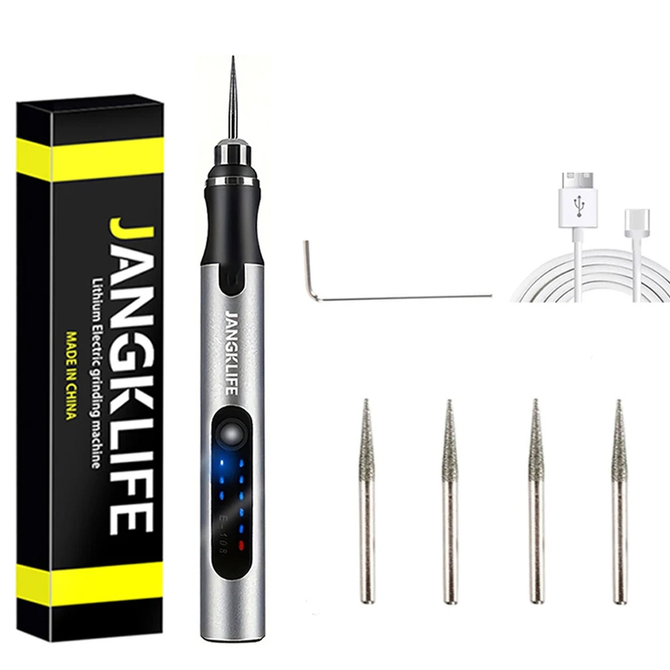  JANGKLIFE USB Cordless Rotary Tool Kit Woodworking Engraving Pen Toy Pendant Figure DIY Cordless Drill 