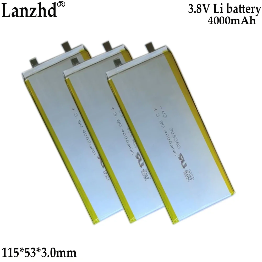 Baterai Li 3.85V Baru untuk Komputer Tablet Notebook Baterai Deteksi Lampu Sorot Perangkat Medis 3053B5 3053115   4000mAh