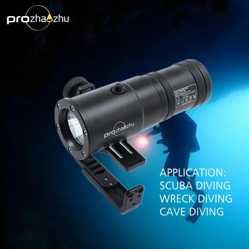 Professional Technical Diving Lamp 2500 Lumen IP68 Waterproof 150M Rechargeable Scuba Diving Light With Goodman Handle