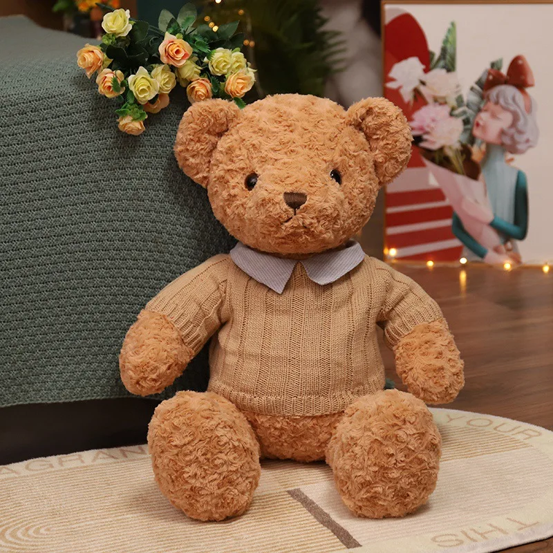 High Quality Toy Cute Cartoon Sweater Cute Bear Plush Toys 50cm/75cm Stuffed Plush Animals Bear Doll Birthday Gift For Children