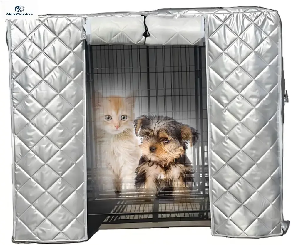 

Mavdecll Dog Crate Insulation Cover, Waterproof Pet Kennel Protector, Animal Cage Windproof Warm Oxford Cloth Blanket, Roll up S