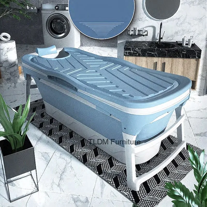 

Modern Adult Foldable Portable Bathtubs Creative Bathroom Full Body Hot Tub Home Ice Bath Bucket Thickened Plastic Swimming Pool