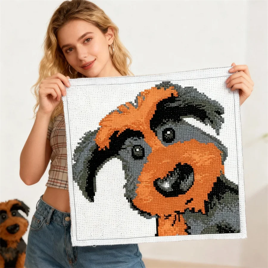 

2026 New style Dog Printed Cross Stitch DIY Embroidery Patterns Handiwork Painting Craft Needlework Jewelry Floss Home Decor