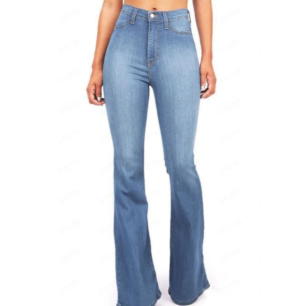 

Women's High Waist Flared Jeans - 70s Retro Bootcut Pants with Stretchy Comfort Fit