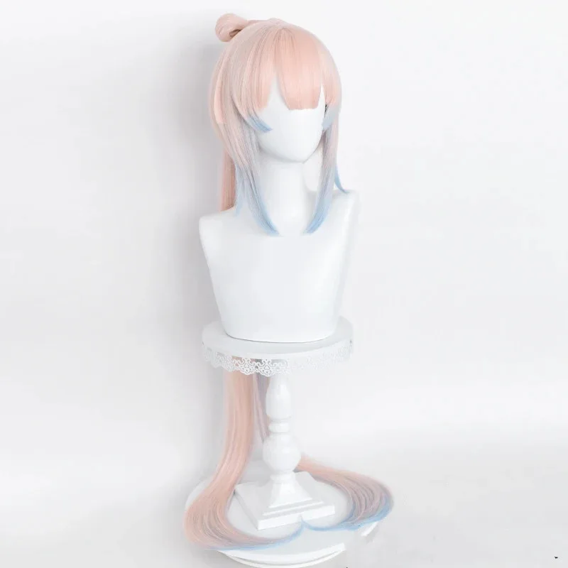 Juego Genshin Impact Kokomi Cosplay peluca larga rosa claro azul pelucas de pelo sintético resistentes al calor + gorro de peluca