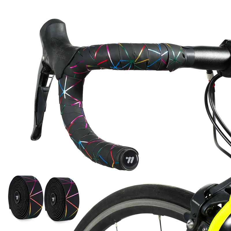 WEST BIKING Soft Bicycle Handlebar Tape EVA PU Bike Bar Tape Professional Cycling Damping Anti-Vibration Wrap With 2 Bar Plugs