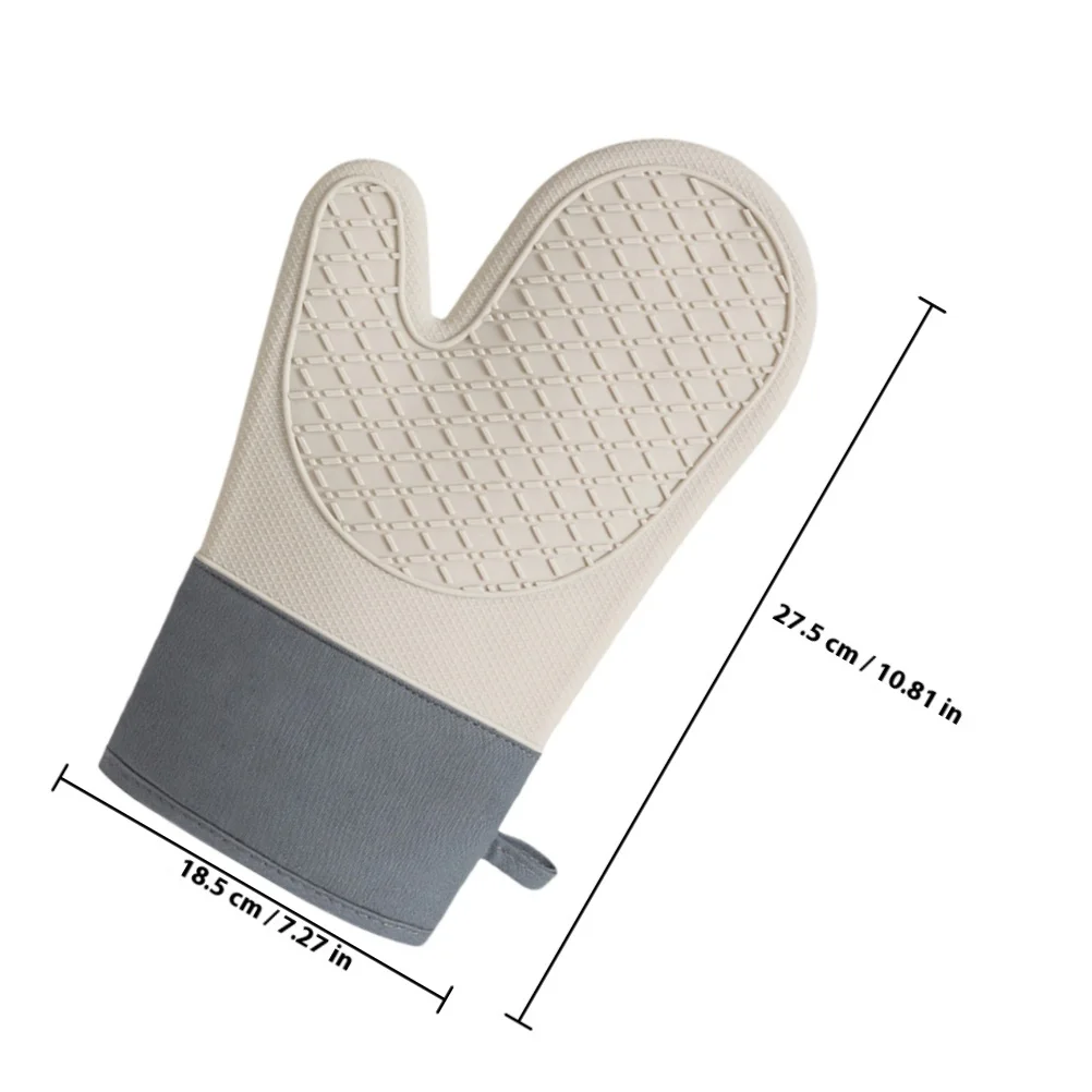 2 قطعة قفازات فرن مقاومة للحرارة قفازات خبز من السيليكون قفازات مطبخ معزولة غير قابلة للانزلاق لخبز شواية الميكروويف #5
