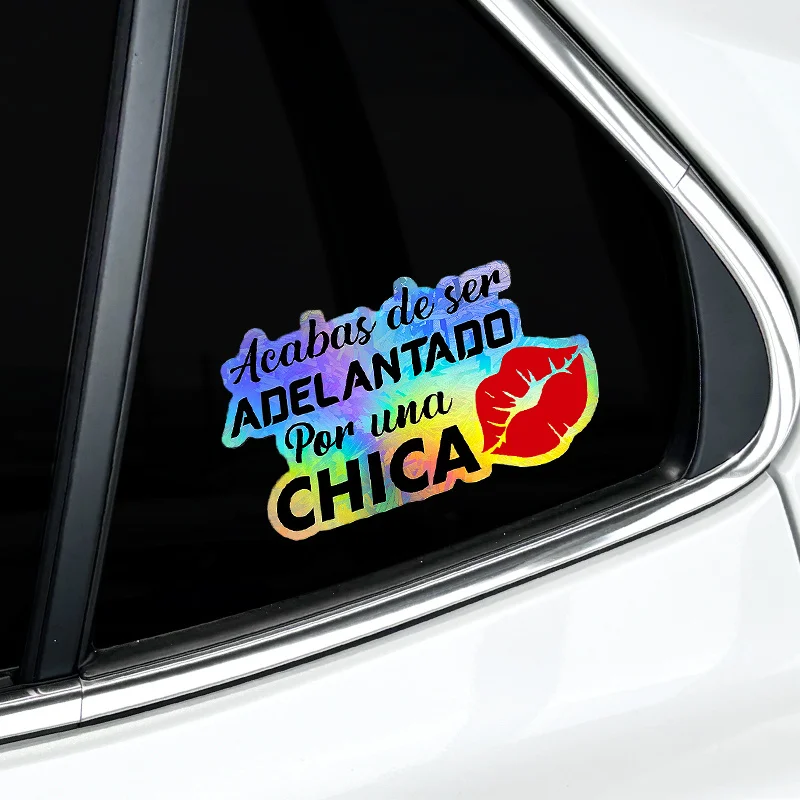 Funny Spanish Motorcycle Sticker 1PC Waterproof Vinyl Decal Car Window Trunk Box Scooter Helmet Decor