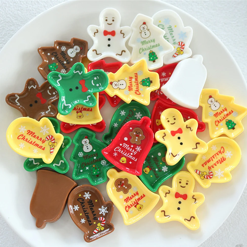 10 قطعة أجراس عيد الميلاد لامعة سلسلة مصغرة راتنج مسطح كبوشن ل دبوس الشعر سكرابوكينغ ديكور للمنزل سهل التركيب الاكسسوارات الحرفية