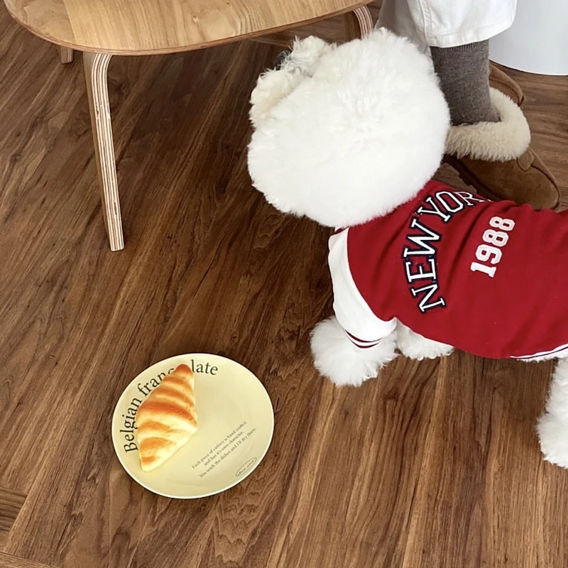 Puppy Sports Sweatshirt Letter Printed Dog Clothes Pet Baseball Clothes Teddy Winter Clothes Bichon Warm Two Legs Clothes