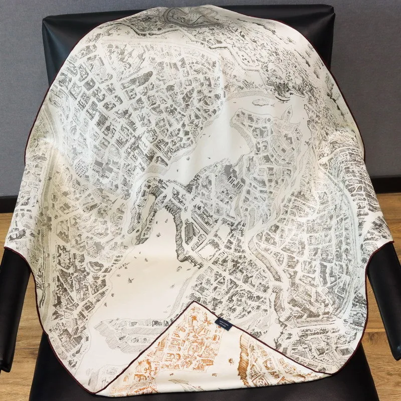 18 مللي متر وشاح حريري المرأة مزدوجة الوجهين وشاح التوت الفاخرة مصمم 90 اليد رولارد حواف عصابات حزام حقيبة اكسسوارات هدية