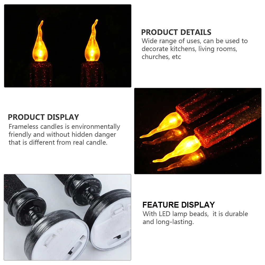

LED Long Light Halloween Candles Candlelight Flameless Decoration Party Lantern