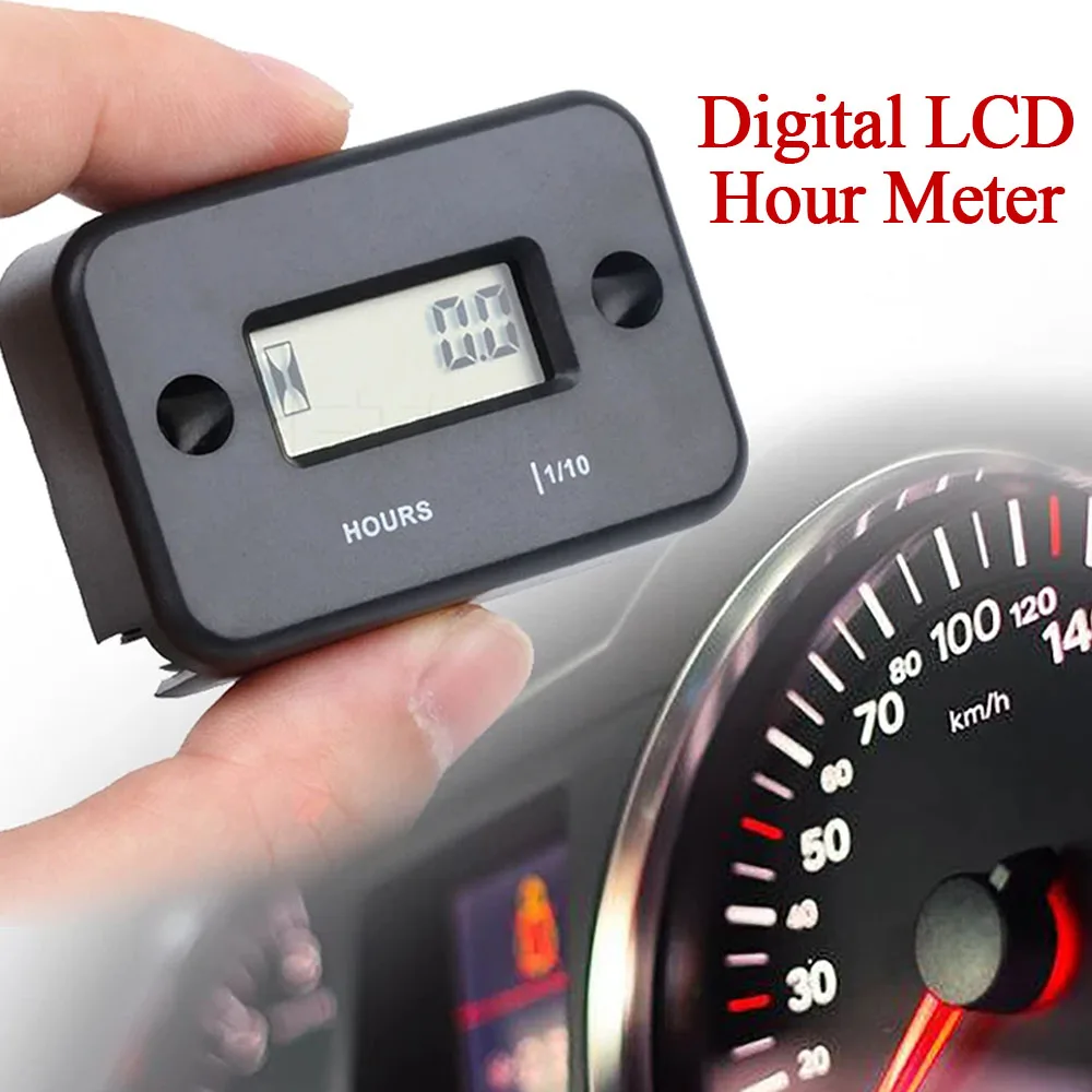 Digital Hour Meter LCD Counter Waterproof Display For ATV Motorcycle Snowmobile Gasoline Boat Generator Bike Car Accessories