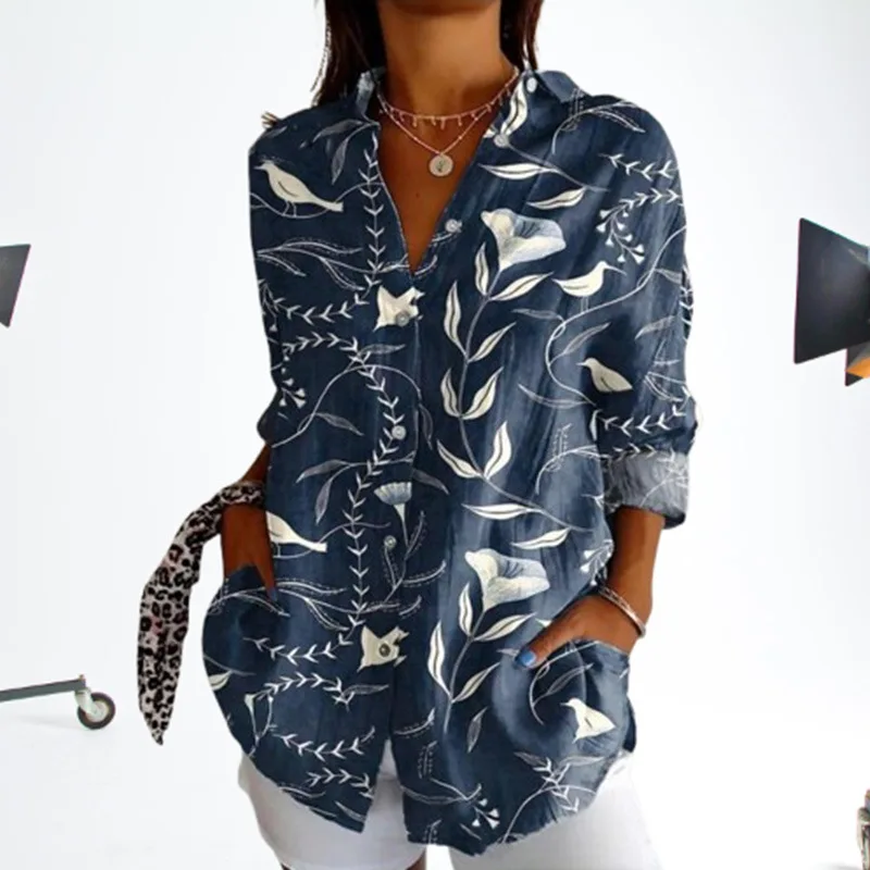 

2025 Hot Sale Urban Fashion Casual Printing Long Sleeve Large Size Shirt Spot