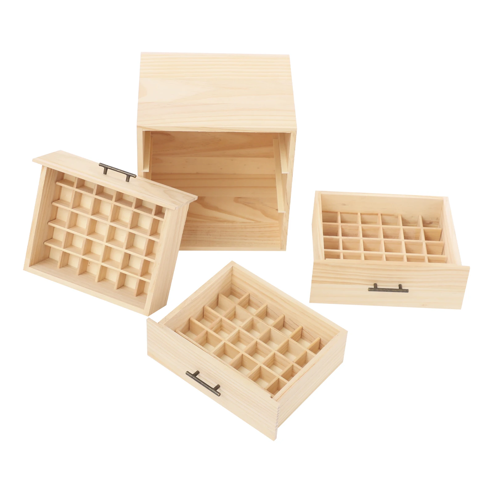 90 Fächer Holz-Aufbewahrungsbox für ätherische Öle, Tragetasche für ätherische Öle, Flaschen aus Kiefernholz, 5 ml und 15 ml – Detail 5