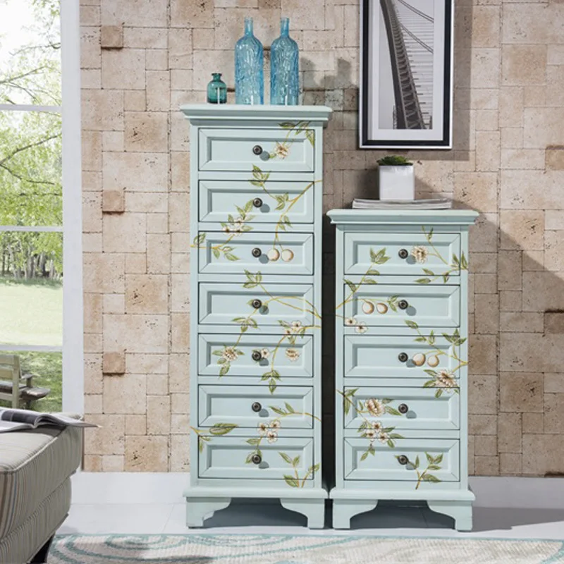 

Solid wood five buckets, entrance decoration, seven buckets of retro and old painted furniture by the bedroom