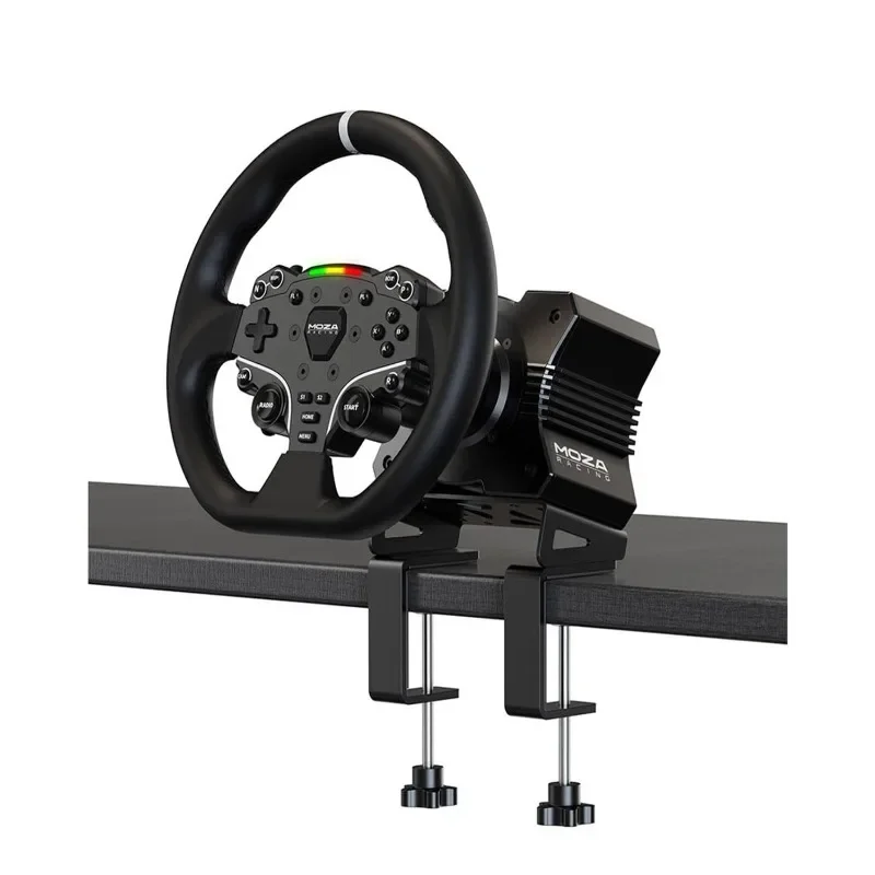 All-in-One PC Gaming Racing Simulator 3PCS Bundle: 5.5Nm Direct Drive Wheel Base,Anti-Slip Pedals and a Desk Clamp