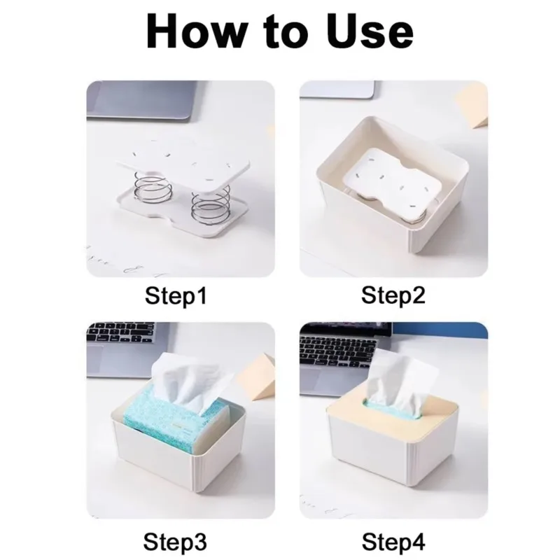 1/2/5pcs Creative Plastic Paper Towel Spring Pallet White High Elasticity Spring Tissue Box Practical Easier Double Springs A4