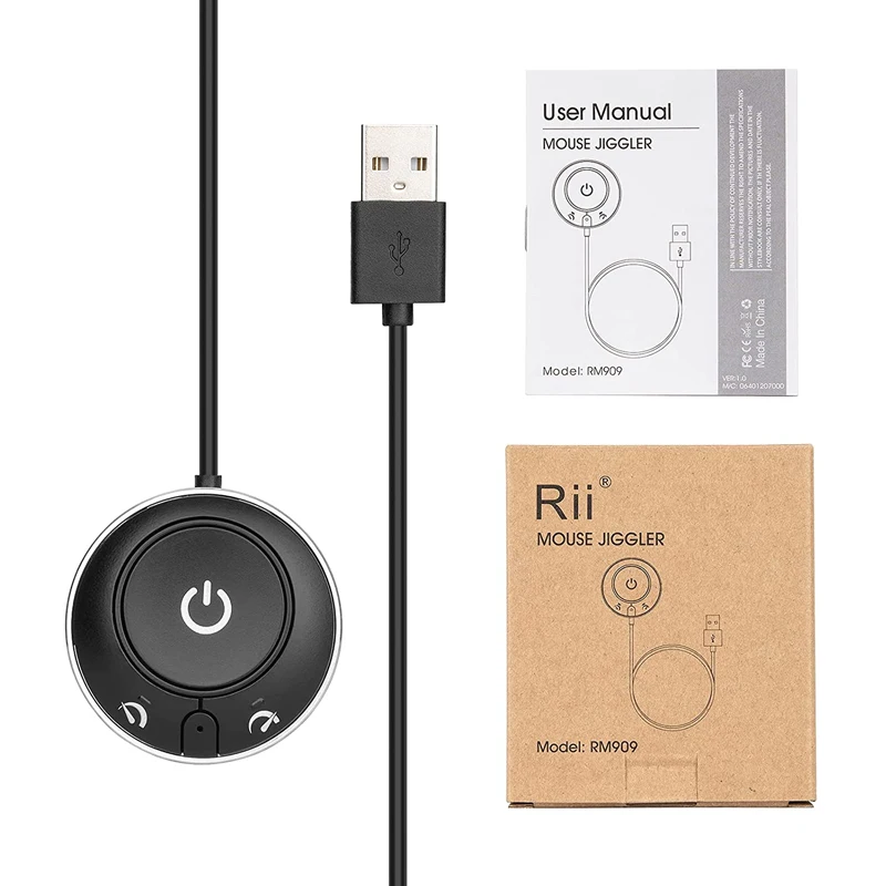 Rii RT909 Mouse Jiggler USB Mouse Mover With Random Movement On/Off Switch Keeps Computer Awake Simulate Mouse Undetectable