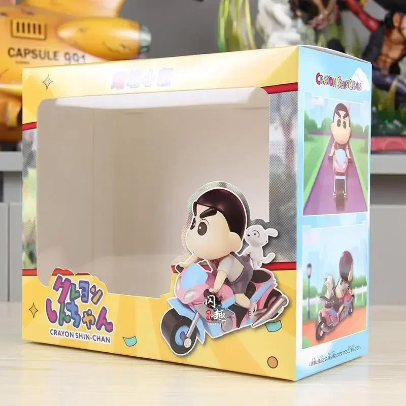 Anime crayon shin-chan figuras brinquedos shin chan boneca pneu móvel figura de ação mangá estatueta gk estátua modelo presente para crianças