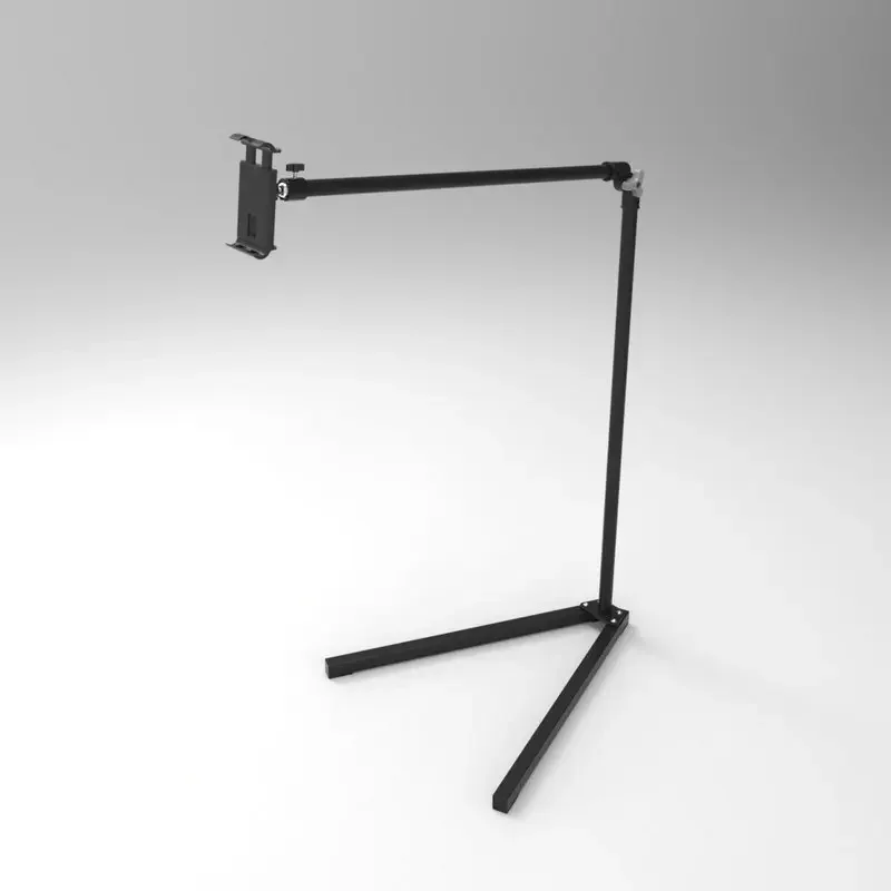 3.5-10 Inch Phone iPad Floor Stand, Long Arm Support Bracket Can Be Tilted, Adjustable Tablet Holder