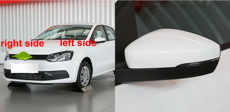 For Volkswagen VW Polo 2014 2015 2016 2017 2018 Car Side Mirrors Rearview Mirror Lens White Glass with Heated Function 1PCS