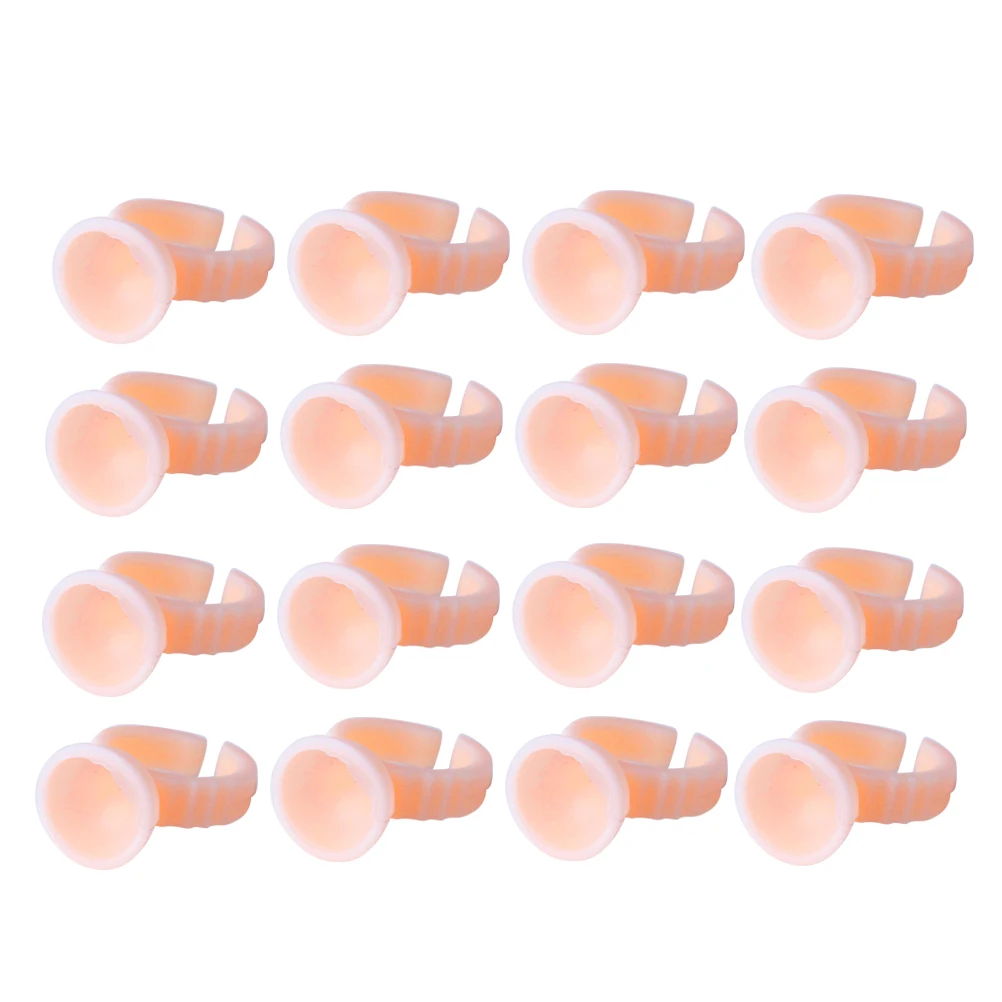 

100 шт., прозрачные силиконовые пигментные чашки, одноразовые кольца для татуировок для наращивания ресниц и удобного нанесения S