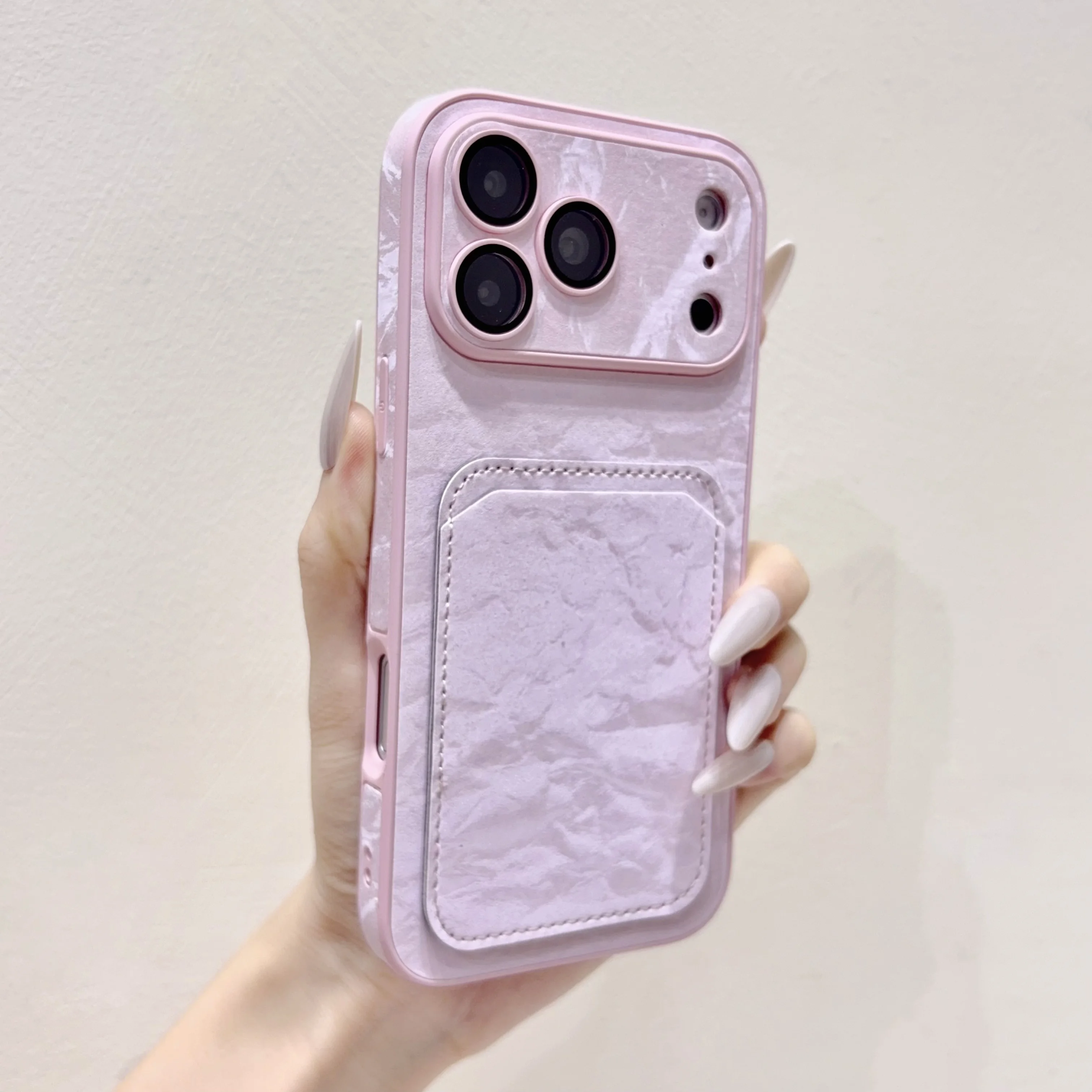 Luxury Snow Mountain Velvet Wallet Case For iPhone 17 16 15 14 13 Pro Max Plus Large Window Camera Protection Card Slot Cover