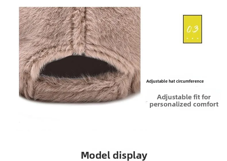 Cappello in peluche di pelliccia di coniglio - Berretto spesso e caldo autunno/inverno per bambini, versatile per l'inverno, berretto da baseball